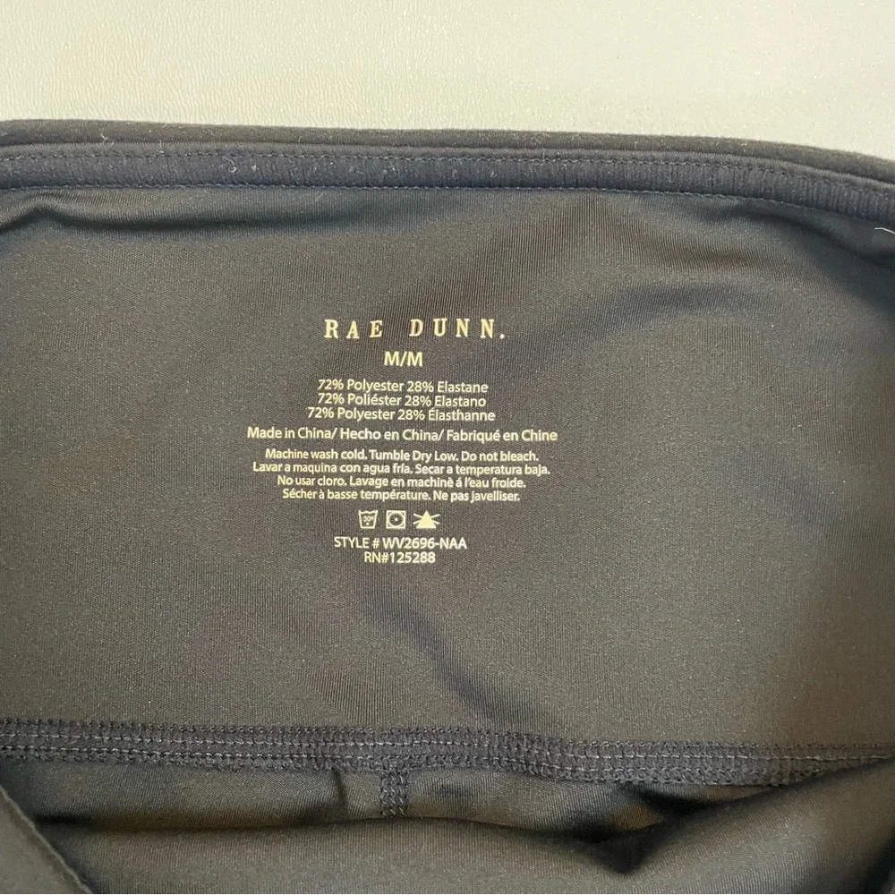Rae Dunn Womens Performance Sweat Logo Leggings Size M Pockets